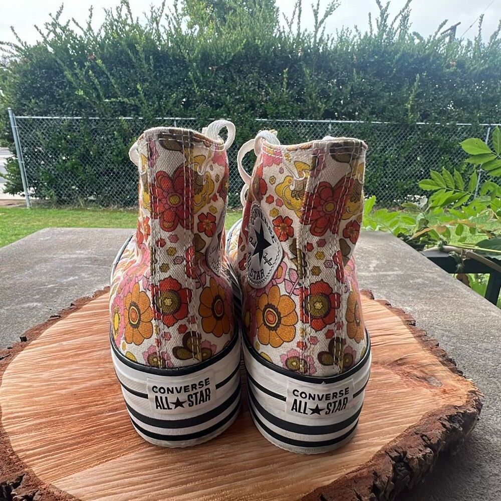 Converse Chuck Taylor All Star Unite Floral Platform Sneakers Size 7 - Picture 6 of 8